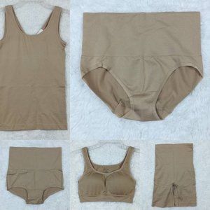 Yummie Shapewear Beige Slimming Lot Of 5 Tank‎ Bra Briefs Boyshort S/M New